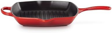 Cerise enameled cast iron square grill pan — photo 2