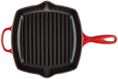 Cerise enameled cast iron square grill pan — photo 4