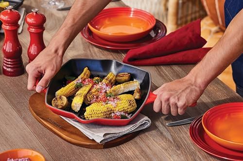 Cerise enameled cast iron square grill pan — photo 5