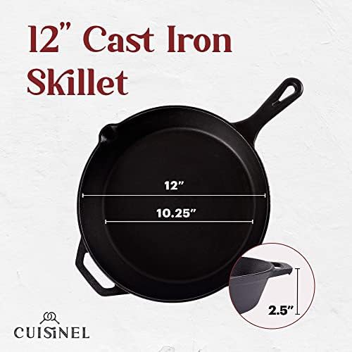 Classic pre-seasoned cast iron skillet 12 in — photo 3