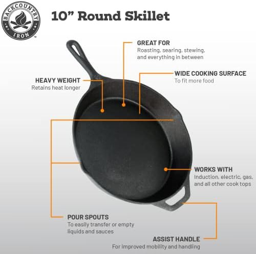 Backcountry Iron Large Round Cast Iron Skillet 12 in — photo 4