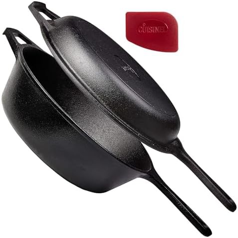 Multi-cooker cast iron deep pot and skillet