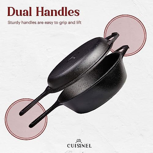 Multi-cooker cast iron deep pot and skillet — photo 3