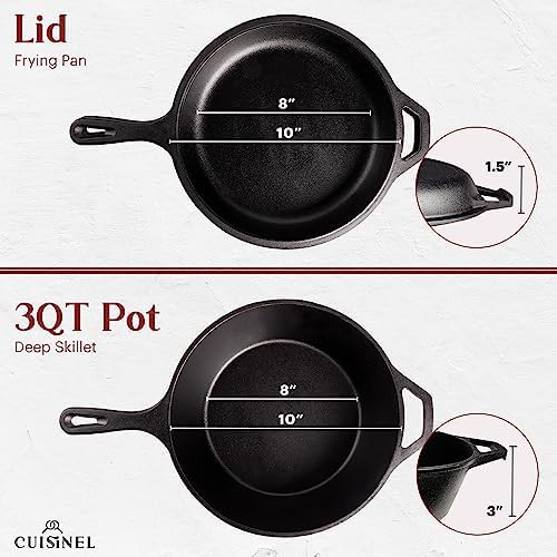 Multi-cooker cast iron deep pot and skillet — photo 4