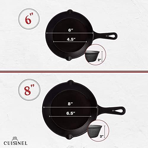 Four piece pre-seasoned cast iron skillet set — photo 4