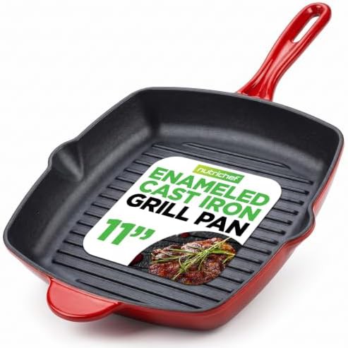 Enameled Cast Iron Square Grill Pan