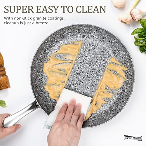 Granite nonstick frying pan set with lids — photo 4