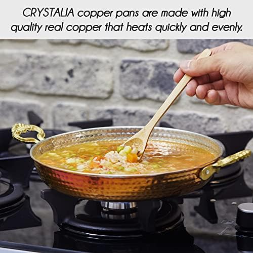 Hammered copper pan with metallic handles — photo 5