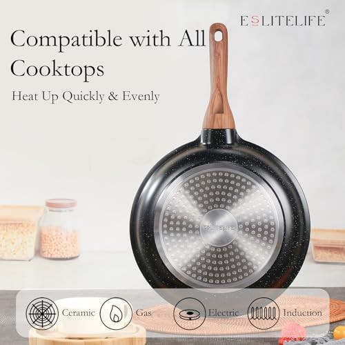 Black ceramic 8 inch skillet with lid — photo 4