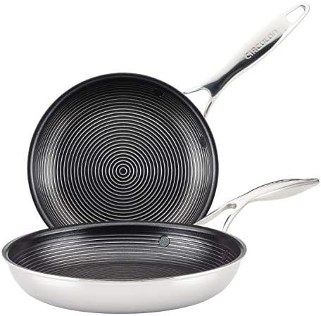 Hybrid steelshield clad stainless steel skillet set