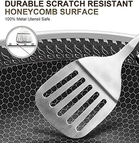 Honeycomb stainless steel nonstick induction set — photo 4