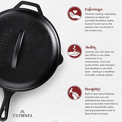 Pre-seasoned cast iron skillet with glass lid — photo 3