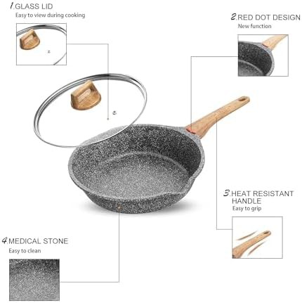 Granite nonstick skillet with glass lid — photo 5