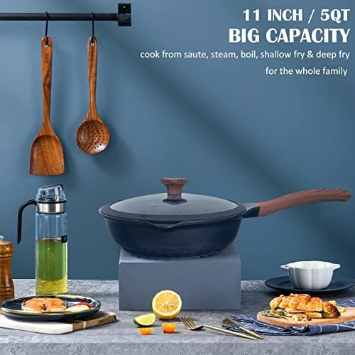 Deep Ceramic Nonstick Frying Pan with Lid — photo 5