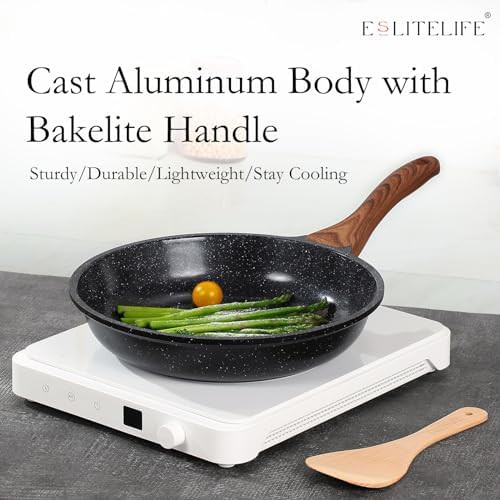 Black ceramic nonstick skillet set with lids — photo 5