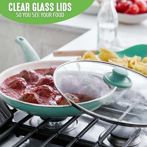 Turquoise Soft Grip Ceramic Nonstick Skillet — photo 5