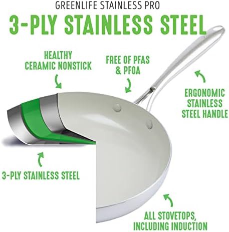 Tri-Ply Stainless Steel Ceramic Skillet Set — photo 3