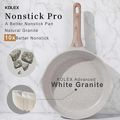 White granite nonstick stone frying pan — photo 3