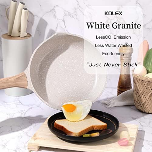 White granite nonstick stone frying pan — photo 4