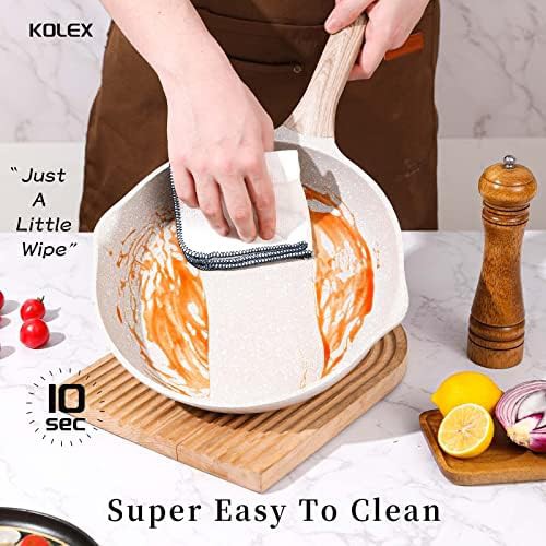 White granite nonstick stone frying pan — photo 5