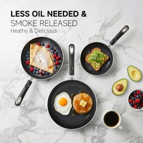 Black nonstick three piece skillet set — photo 3