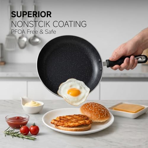 Black nonstick three piece skillet set — photo 4
