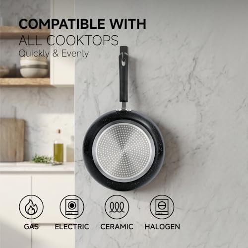 Black nonstick three piece skillet set — photo 5