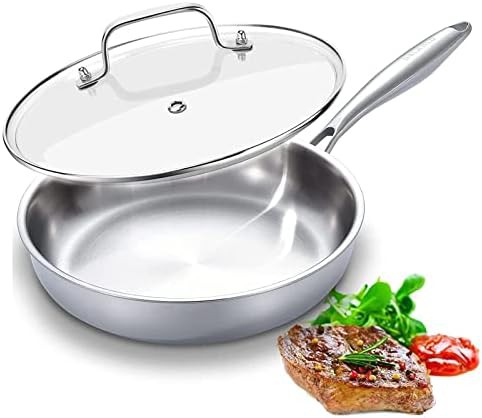 Tri-Ply Stainless Steel 12 Inch Pan with Lid