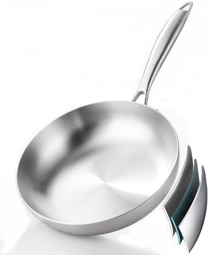 Compact 8 Inch Stainless Steel Frying Pan