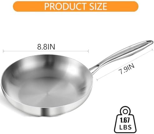 Compact 8 Inch Stainless Steel Frying Pan — photo 5