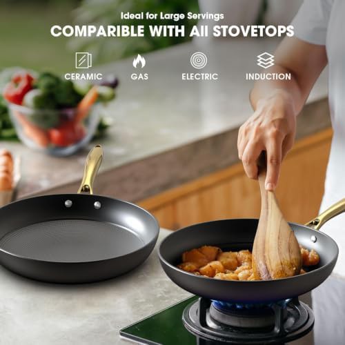 Honeycomb surface cast iron skillet set — photo 4