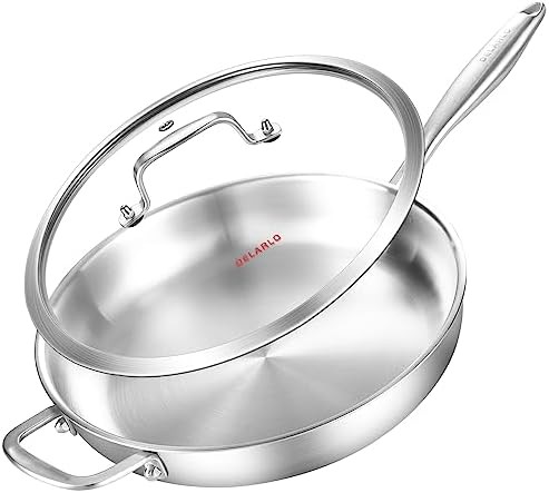 Polished 12 Inch Stainless Steel Skillet
