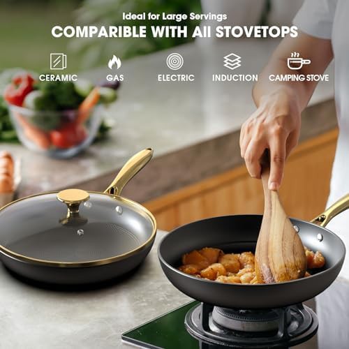 Honeycomb cast iron skillet set with lids — photo 4