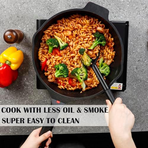 Red Deep Frying Skillet with Silicone Lid — photo 4