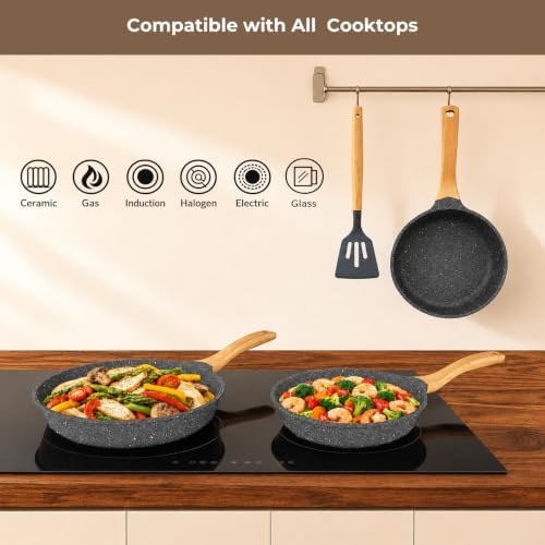 Three piece nonstick induction skillet set — photo 4