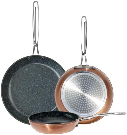 Cozy Blue Ceramic Nonstick Frying Pan Set