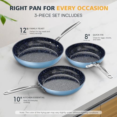Forged Lightweight Three Piece Frying Pan Set — photo 3