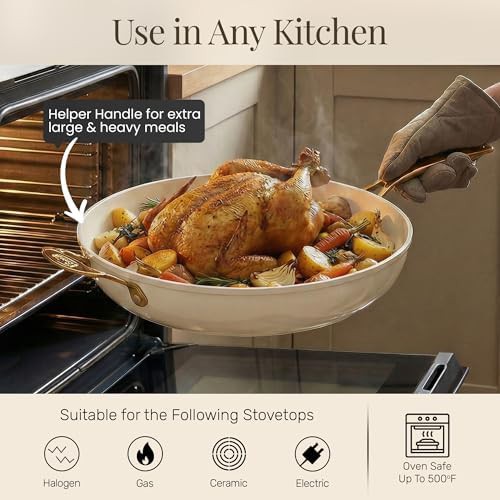 Large Cream Nonstick Frying Pan 14 in — photo 5