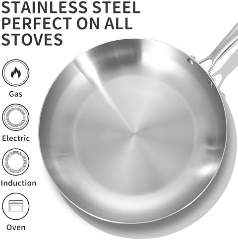 Tri-ply stainless steel induction frying pan set — photo 3