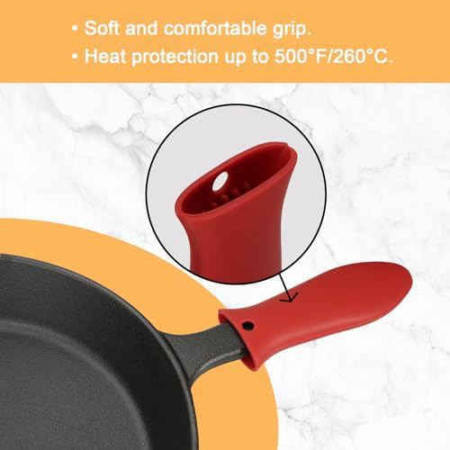 Pre-seasoned cast iron skillet with silicone handle — photo 4