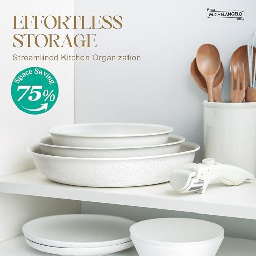White granite nonstick set detachable handle — photo 3