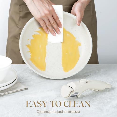White granite nonstick set detachable handle — photo 5