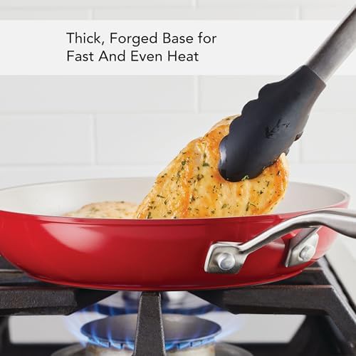 Empire red ceramic nonstick frying pan — photo 4