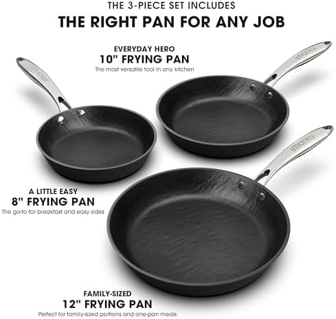 Stainless steel handle three piece pan set — photo 3
