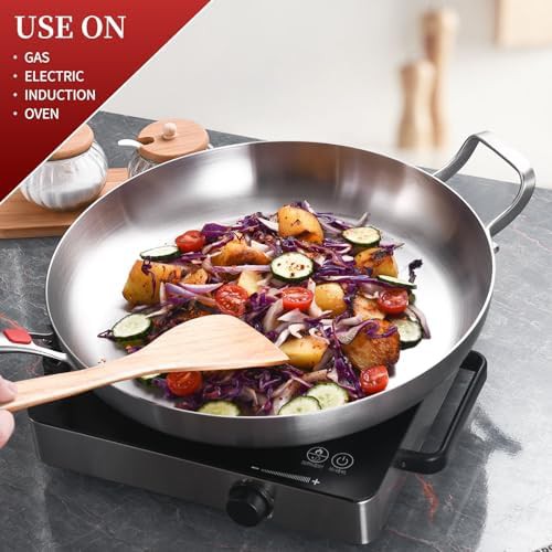 Tri-Ply Stainless Skillet with Lid and Helper Handle — photo 3