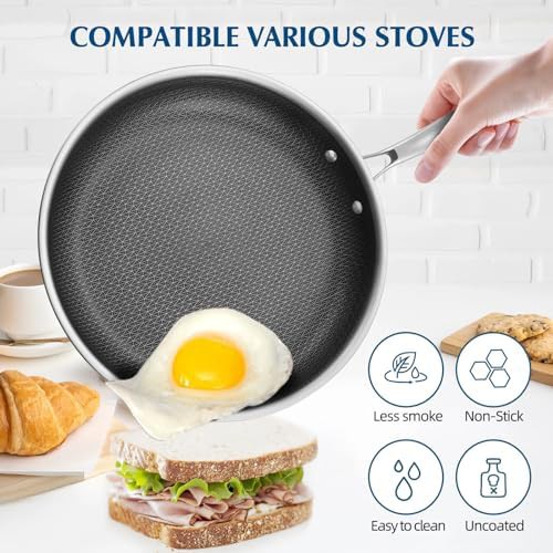Stainless steel honeycomb nonstick skillet — photo 5
