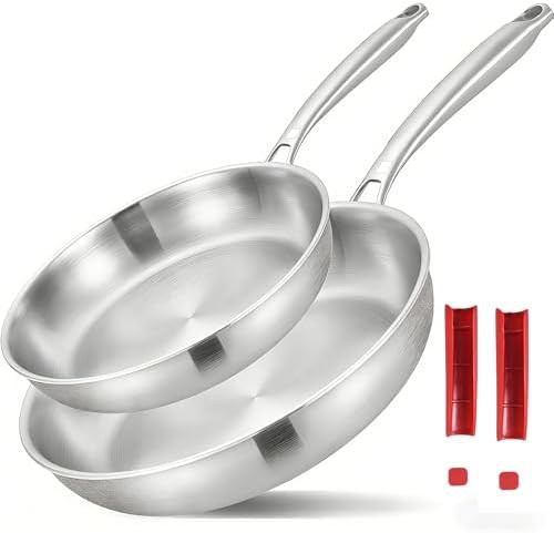 Silver Tri-Ply Stainless Steel Saute Pan Set