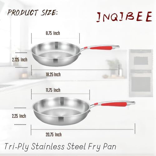 Silver Tri-Ply Stainless Steel Saute Pan Set — photo 5