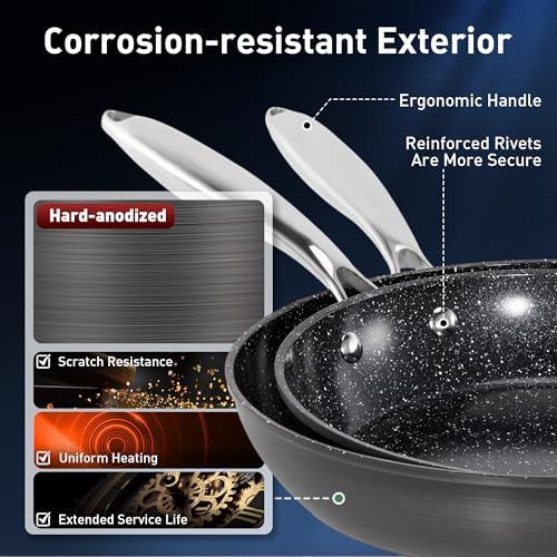 Hard anodized ceramic nonstick skillet set — photo 4