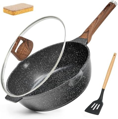 Granite nonstick twelve inch deep skillet